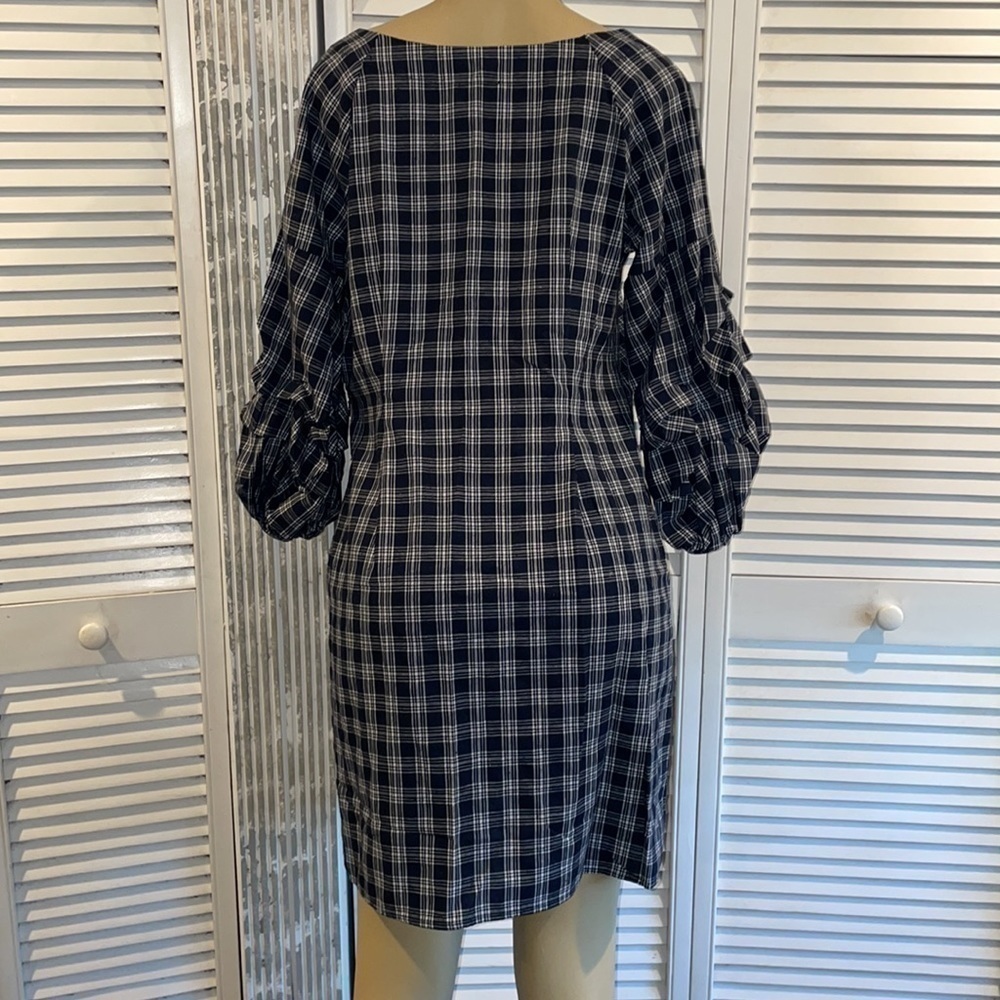 JOA Just One Answer Blue and white plaid maternity dress - Picture 7 of 9